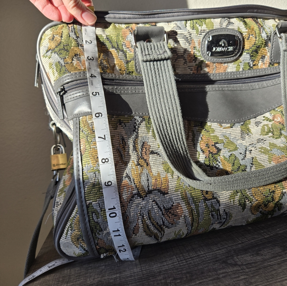 Large Vintage Jordache Floral Tapestry Duffel Bag Carry-on Overnight Travel 80s - Picture 9 of 16